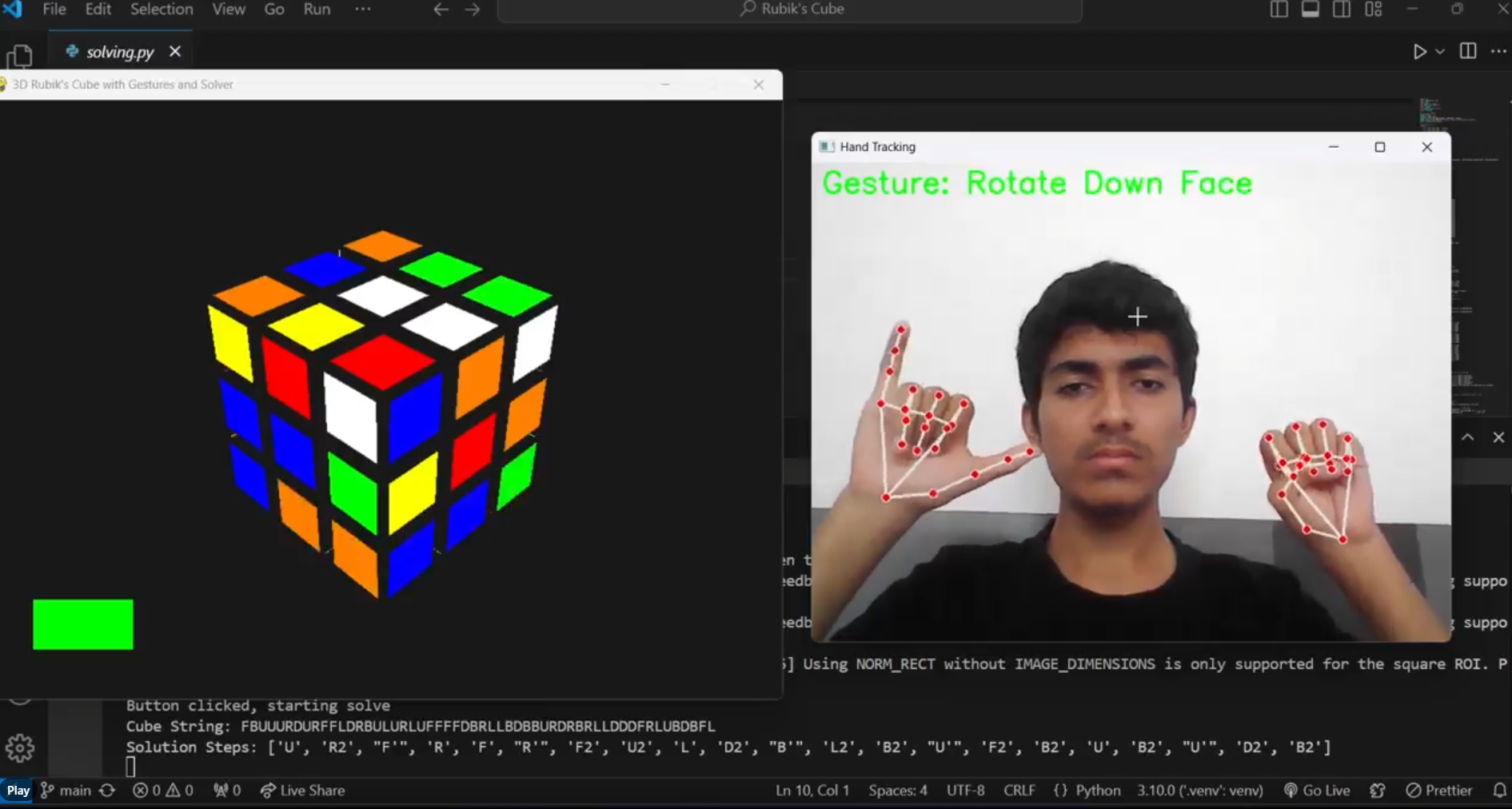 Gesture Controlled Rubik's Cube